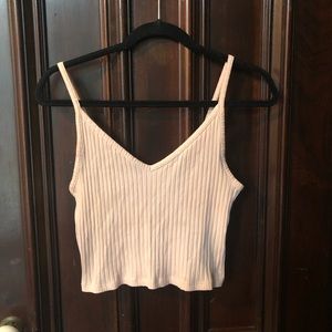 Blush pink ribbed crop tank forever 21